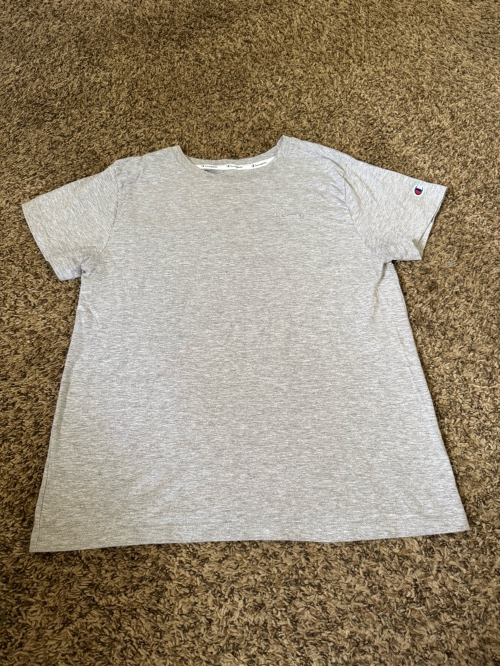Champion Gray Embroidered Logo Crewneck Tee